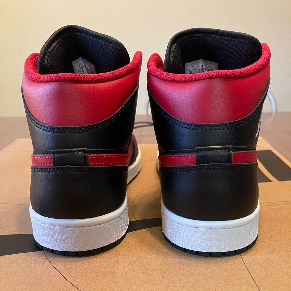 Air Jordan 1 Mid - Black, Summit White, Varsity Red - Size 12 - Picture 5 of 11